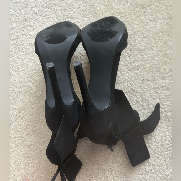 JustFab Black Ankle Bow Heels 7.5 - Picture 5 of 5
